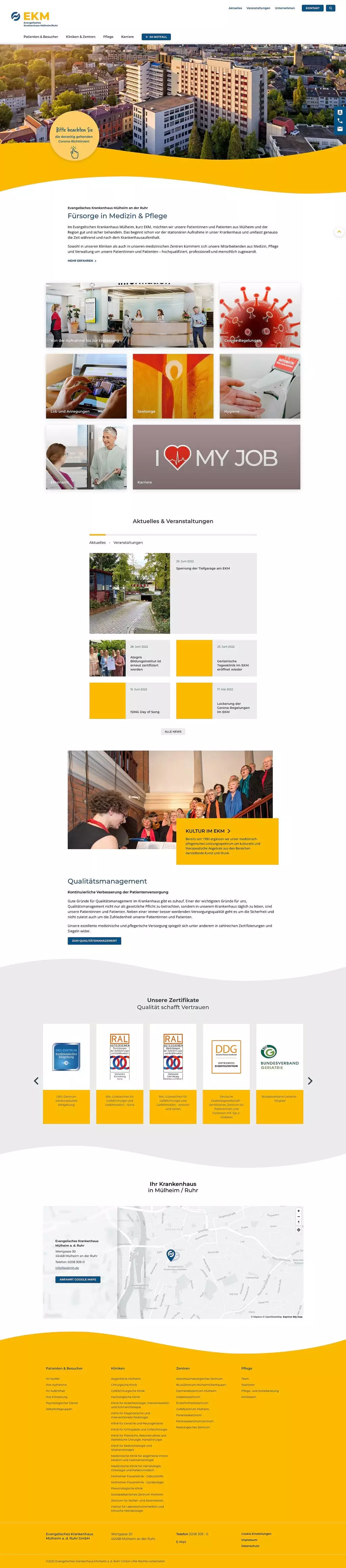 Krankenhaus Webseite Mühlheim Ruhr