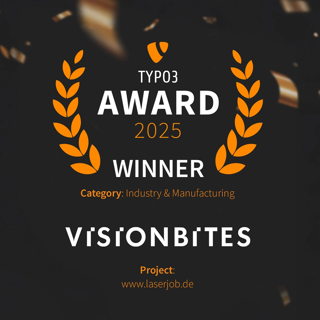 TYPO3 Award Winner Badge visionbites LaserJob
